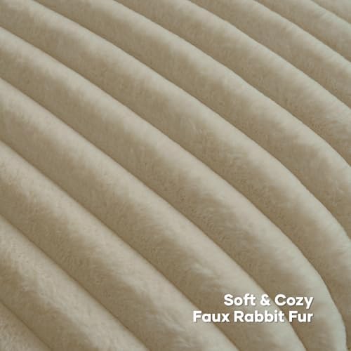 FUTEI Pack of 2 Faux Fur Throw Pillow Covers 28x28 Inch - Image 2