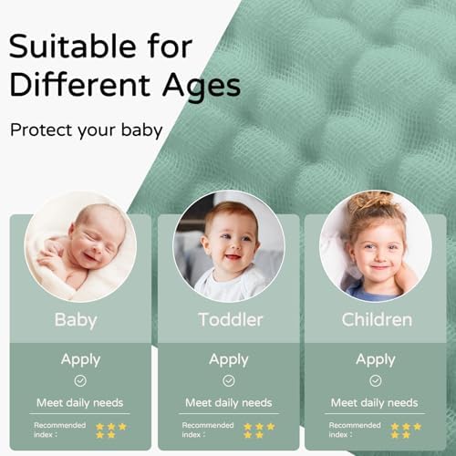 Yoofoss Hooded Baby Bath Towels 2 Pack 100% Muslin Organic Cotton - Image 5