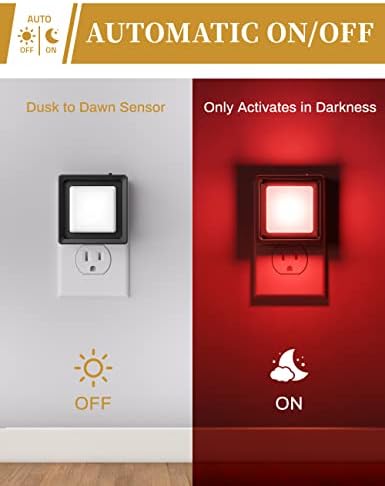 DORESshop Red Night Light, Night Lights Plug Into Wall, Light Sensor - Image 3