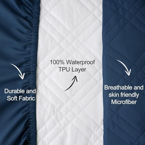 david's kids 2 Pack Waterproof Mini Crib Mattress Protector, Fit Pack N Play - Image 6