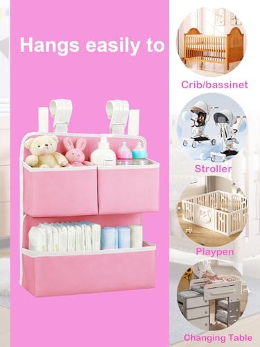 Hanging Diaper Organizer for Bassinet/Crib/Playpen/Playard – Hold 80+ Diapers - Image 5