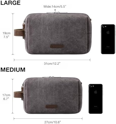 BAGSMART Toiletry Bag for Men, Canvas Travel Toiletry Organizer Dopp Kit - Image 6