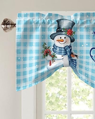 Snowman Christmas Blackout Tie Up Valance Curtains - Image 3