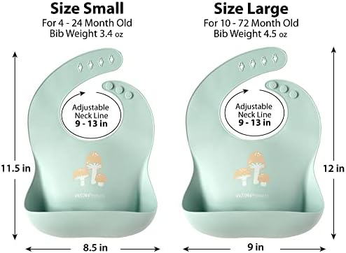 2-Pack Waterproof Silicone Baby Bib Lightweight Comfortable Easy-Wipe Clean - Image 4