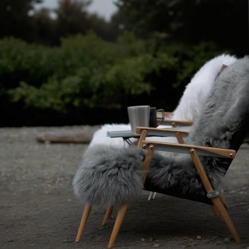 Genuine Real NZ Sheepskin Area Rug Fluffy Lambskin Living Room Grey 2 x 3ft - Image 3