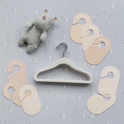 3 Sprouts Baby Closet Organizer Set, 15 Hangers, 8 Dividers, Cream/Neutral - Image 6
