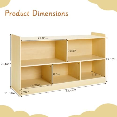 Montessori Shelf, Wooden Toy Storage Organizer - Image 2