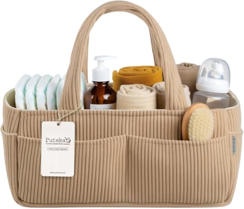 PUTSKA Baby Diaper Caddy Organizer, Nursery Basket by Putska