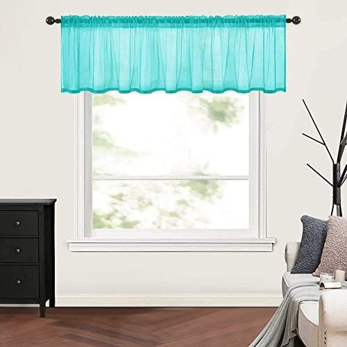 MIULEE Turquoise Window Valance 1 Panel 54W x 18L by MIULEE