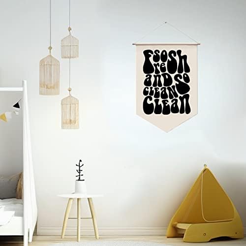 So Fresh and so Clean Clean, Laundry Room Wall Hanging, Funky Banner Wall Art - Image 3