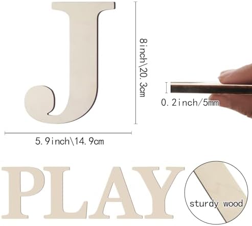 Wooden Letters 8 Inch Large Paintable Wood Letter J - Image 2