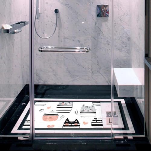 Bathtub Mat Non Slip 26.8x15.1 Inch, Striped Cats Shower Mat - Image 6