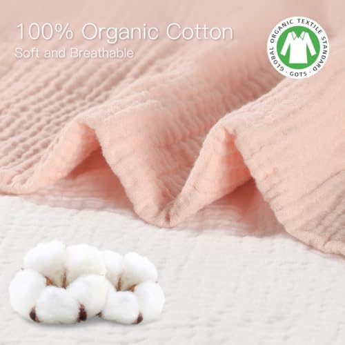 Organic Pack and Play Sheets Fitted 38”x26” 100% Muslin Cotton, Mini Crib - Image 4