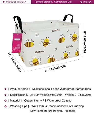 Rectangular Bee Storage Basket Gift Bag - Image 2