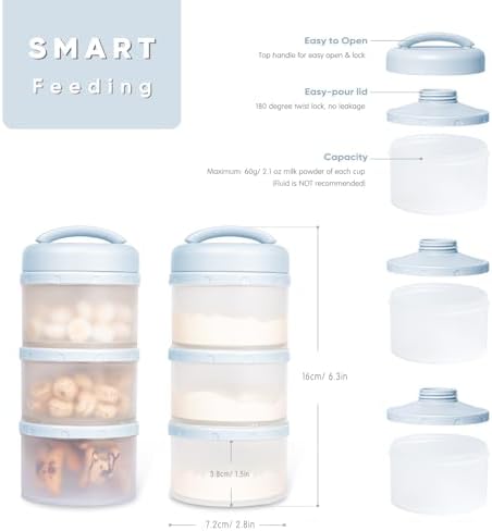 Termichy Stackable Formula Dispenser Portable: Milk Powder Container to go - Image 2