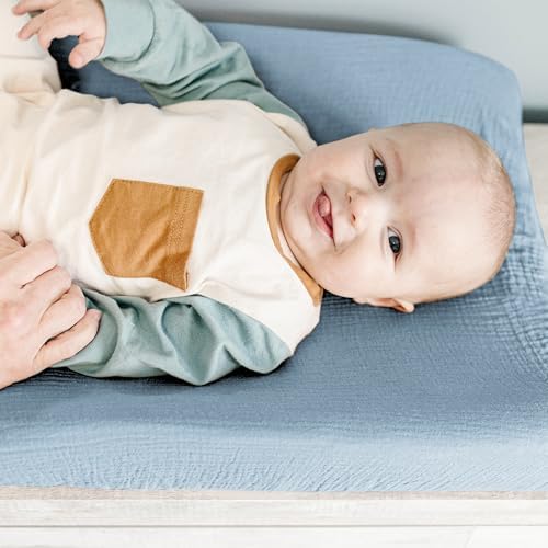 Konssy 100% Cotton Muslin Changing Pad Cover 2 Pack - Image 4
