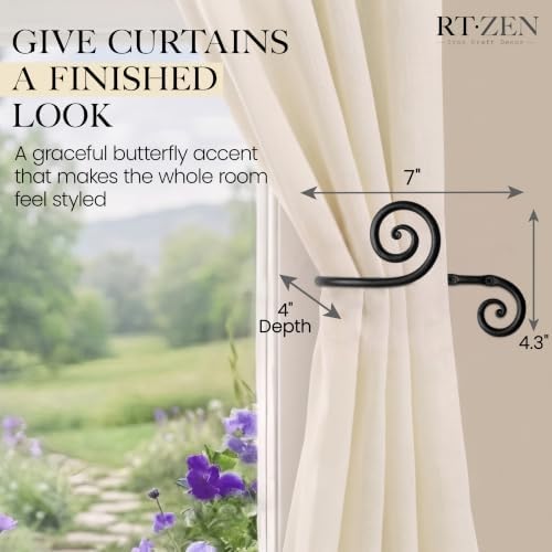 RTZEN Metal Curtain Tiebacks, Drapery Holders - Image 2
