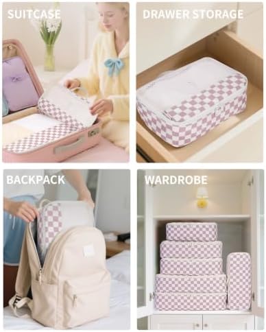 Narwey 7 Set Checkered Packing Cubes - Image 5