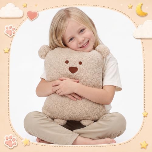Wengik 3 Pcs Bear Plush Pillow Set Funny Stuffed Animal Throw Pillows - Image 3