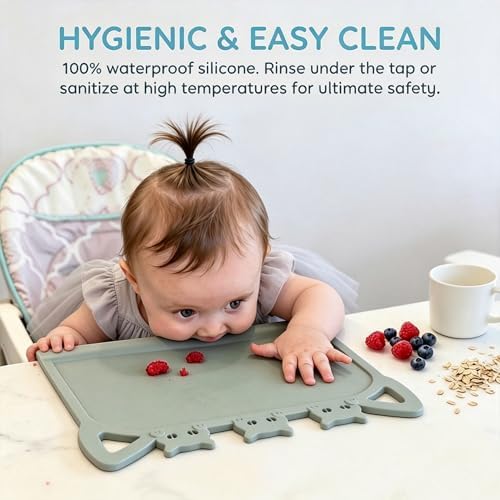 Silicone Toddler Placemat with Teething Table Edge Bumper - Image 3