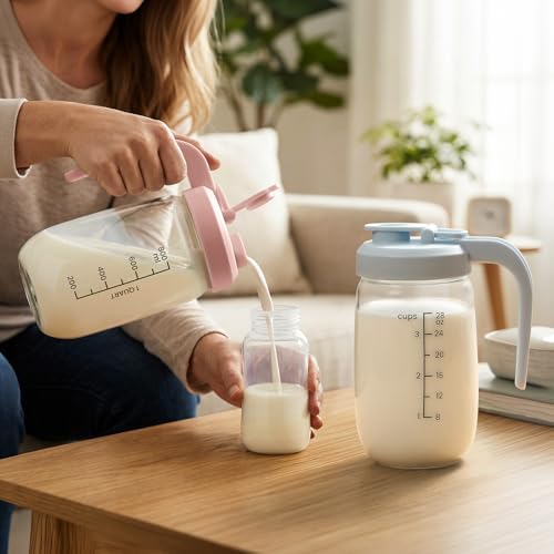 2 Pack Breast Milk Pitcher 32 OZ, Heat & Cold Resistant, Sudden Temperature Safe - Image 3
