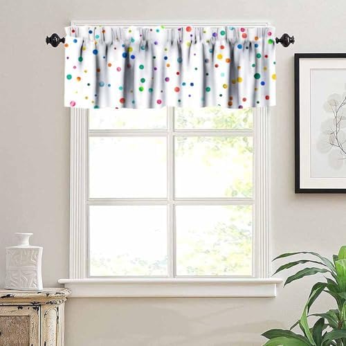 Rainbow Valance Curtain Kids Simple Watercolor Colorful Abstract Spots Rainbow - Image 4