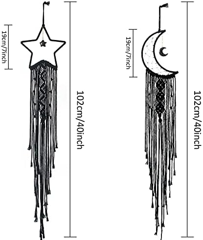 Tarklanda Moon Star Dream Catcher Decor, Bohemian Wall Hanging Dream Catcher - Image 2
