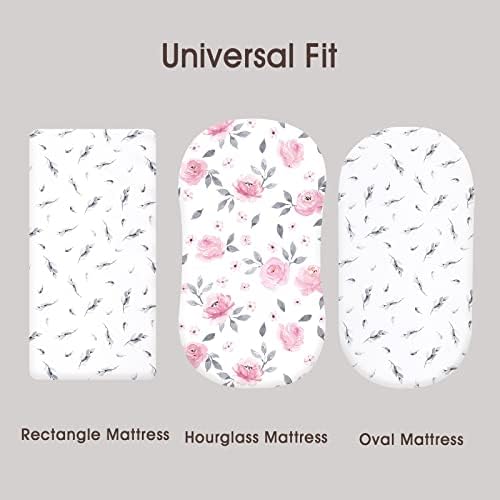 PHF 100% Cotton Bassinet Sheets 2 Pack, Soft Breathable Comfortable Cradle - Image 3