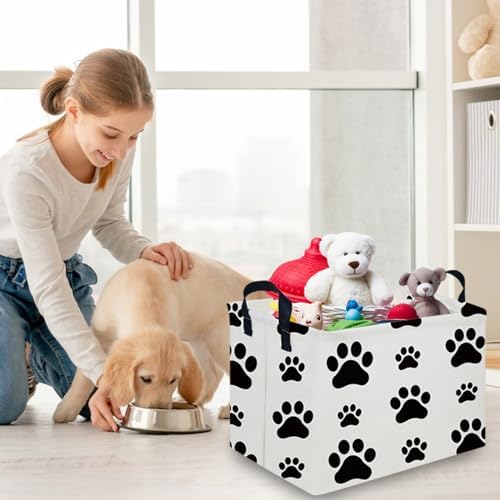 Rectangular Dog Basket, Nursery Hamper, Collapsible canvas kids toy storage box - Image 4