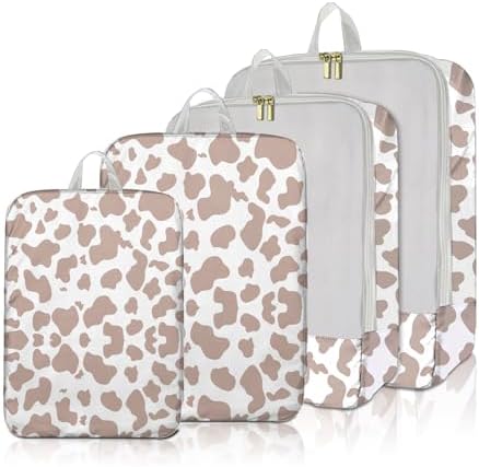 4 Set Packing Cubes Travel Luggage Organizers Compression cubes by BHAHB