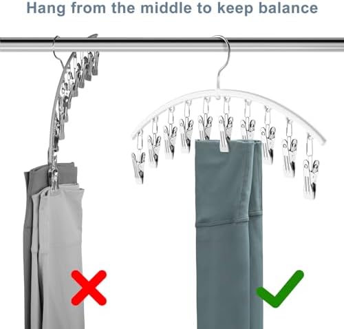 Legging Organizer for Closet, Metal Yoga Pants Hanger w/Rubber Coated 4 Pack - Image 4