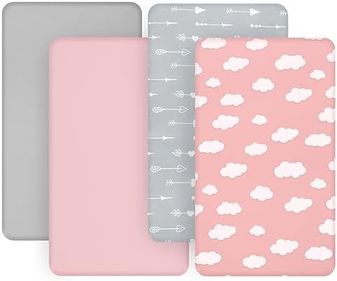 4-Pack Fitted Crib Sheets for Boys and Girls by Bilobanbabybedding