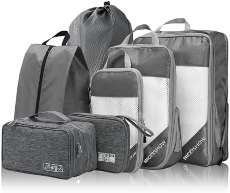 NICOSHOW 7 Set Compression Packing Cubes by NICOSHOW