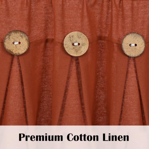 FRAMICS Farmhouse Valance Curtains, Boho Cotton Linen Kitchen Valance, Rod - Image 3