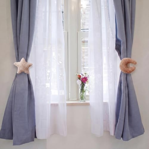 Chumia 2 Pack Moon Stars Curtain Tiebacks Cute Nursery Decor - Image 5