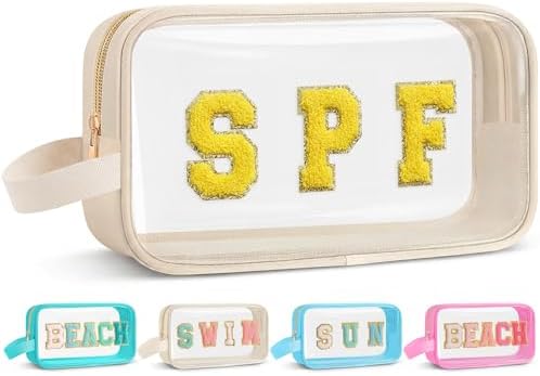 Kacctyen Spf Letter Clear Makeup Bags by Kacctyen