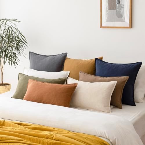 Foindtower Decorative Linen Lumbar Throw Pillow Covers 12x20 Inch Grey - Image 7