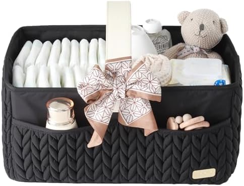 Luxurious Baby Diaper Caddy, Nursery Storage Basket by LUKJOJO