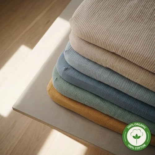 Crib Sheets, 100% Organic Cotton Muslin, Fitted 28"x52" Standard - Image 6