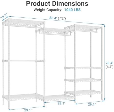VIPEK V5 Plus Heavy Duty Clothes Rack, Large Modular Closet System - Image 6