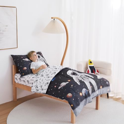lasoftan Toddler Bedding Set, 4 Piece Bed-in-a-Bag Toddler Bed Comforter Sets - Image 6