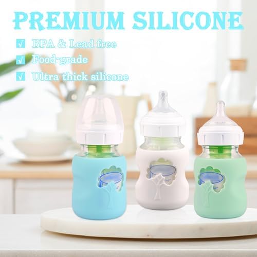 3 Pack Silicone Sleeves for Dr. Brown's Natural Glass Baby Bottles 5 oz - Image 5