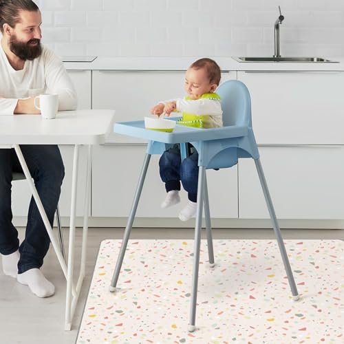 CLYMENE Splat Mat for Under High Chair, 51x51 Inch Antislip Baby Splash Mat - Image 3