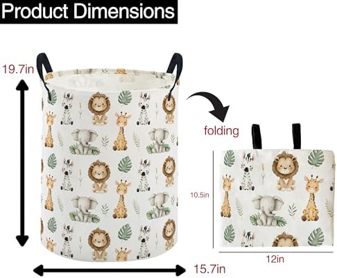 ESSME Animal Laundry Basket, Collapsible Canvas Waterproof Storage Bin - Image 2