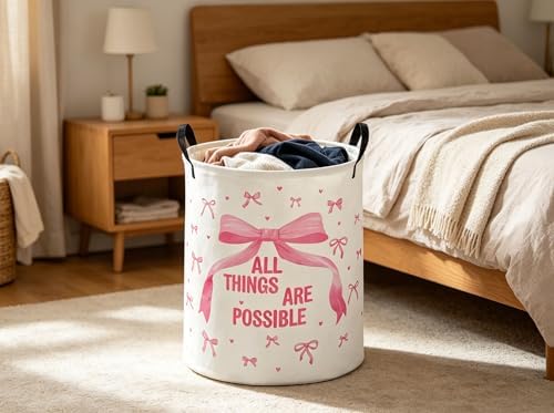 Kids Laundry Basket Bowknot Hamper - Image 4
