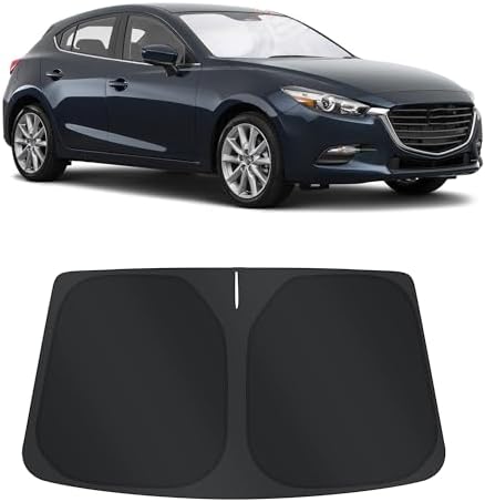 TINGLU Sun Shade for Mazda 3 Mazda3 2014-2018 Accessories Windshield Sun Shade by TINGLU