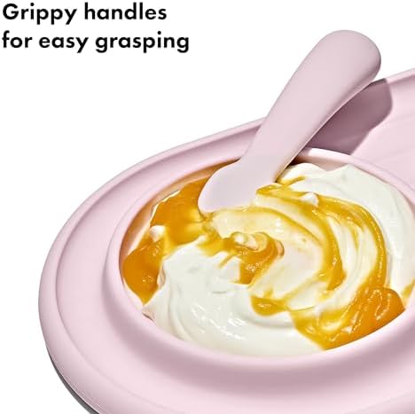 OXO Tot Textured Suction Plate & Spoons Set, Baby Led Weaning Supplies - Image 3