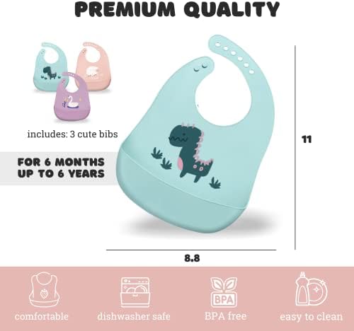 Silicone Baby Bibs with Food Catcher - Image 3