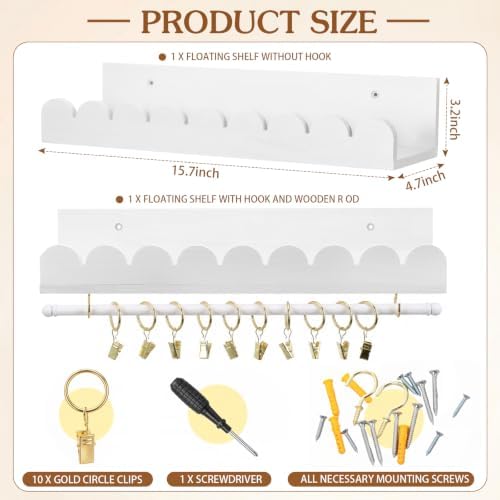 Qunclay Nursery Floating Shelves Headband and Bow Holder - Image 2