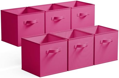GRANNY SAYS 11 Inch Cube Storage Bin, Cube Organizer Bins, Rose Red by GRANNYSAYS